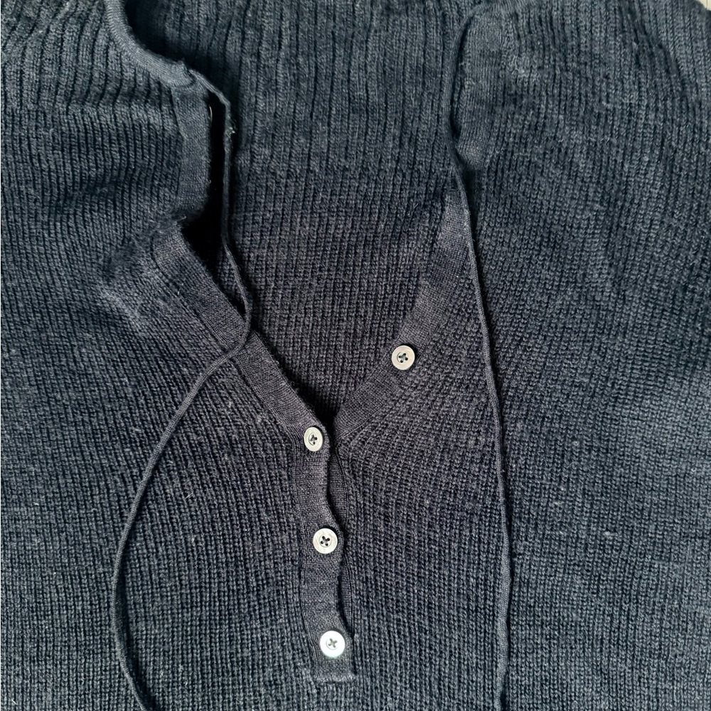 Navy Button-Up Sweater - Picture 2 of 4